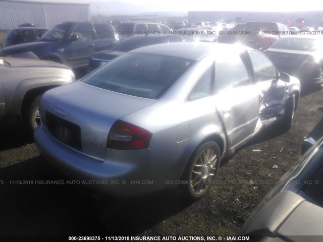 WAULD54B32N052865 - 2002 AUDI A6 2.7T QUATTRO SILVER photo 4