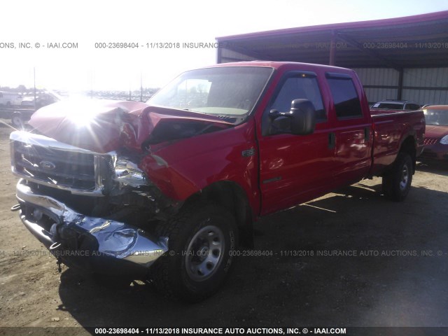 1FTSW31F72ED46399 - 2002 FORD F350 SRW SUPER DUTY RED photo 2