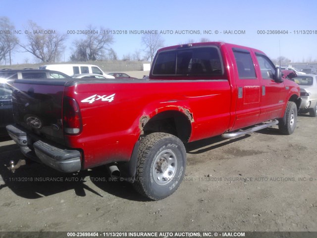 1FTSW31F72ED46399 - 2002 FORD F350 SRW SUPER DUTY RED photo 4