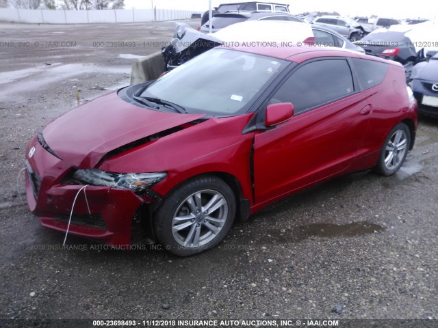 JHMZF1D45CS003363 - 2012 HONDA CR-Z RED photo 2