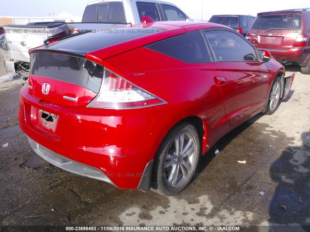 JHMZF1D45CS003363 - 2012 HONDA CR-Z RED photo 4