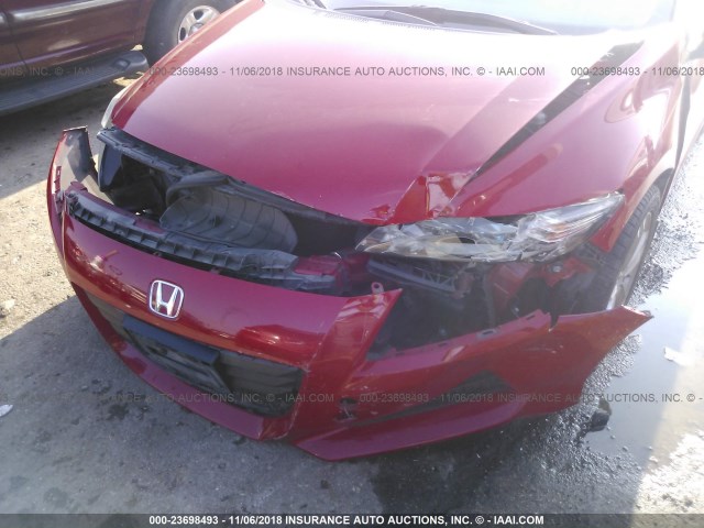 JHMZF1D45CS003363 - 2012 HONDA CR-Z RED photo 6