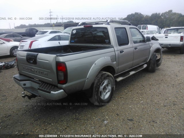 1N6ED27T81C375671 - 2001 NISSAN FRONTIER CREW CAB XE/CREW CAB SE SILVER photo 4