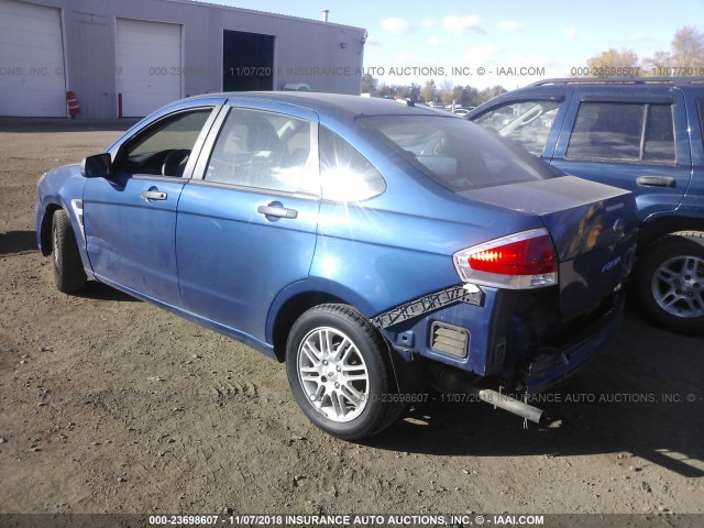 1FAHP35N18W196730 - 2008 FORD FOCUS SE/SEL/SES BLUE photo 3