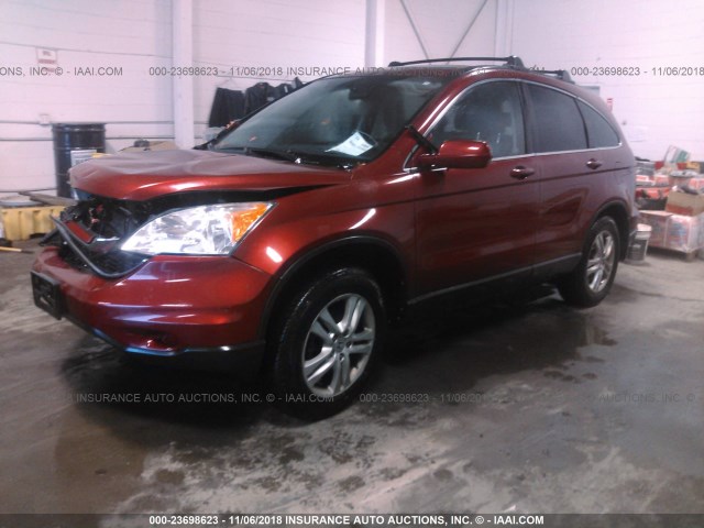 JHLRE4H71BC022207 - 2011 HONDA CR-V EXL RED photo 2