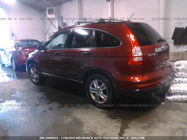 JHLRE4H71BC022207 - 2011 HONDA CR-V EXL RED photo 3