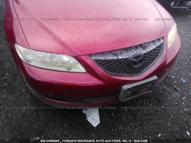 1YVFP82D845N70822 - 2004 MAZDA 6 S RED photo 6