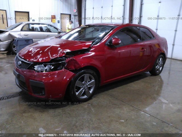 KNAFU6A21A5187851 - 2010 KIA FORTE EX RED photo 2