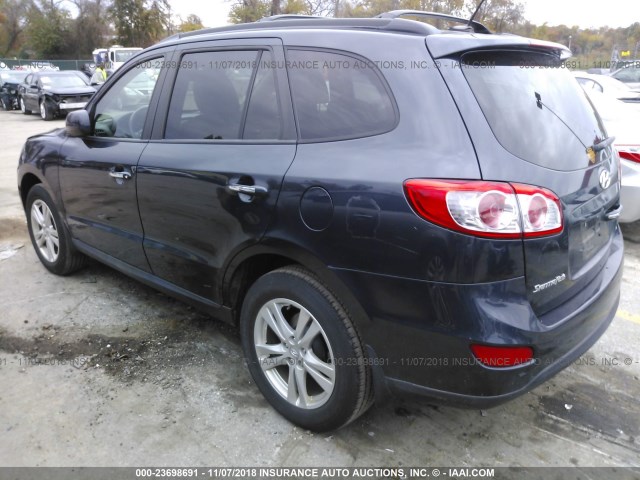 5XYZK3AB6CG131516 - 2012 HYUNDAI SANTA FE LIMITED GRAY photo 3