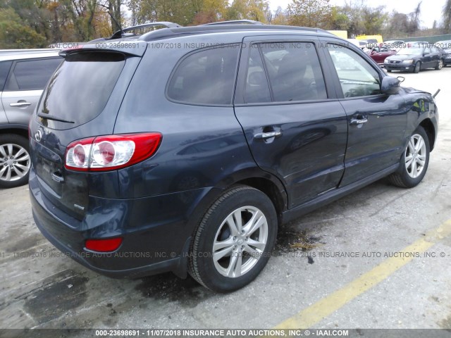 5XYZK3AB6CG131516 - 2012 HYUNDAI SANTA FE LIMITED GRAY photo 4