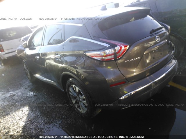 5N1AZ2MH2JN155588 - 2018 NISSAN MURANO S/SL/SV/PLATINUM BROWN photo 3