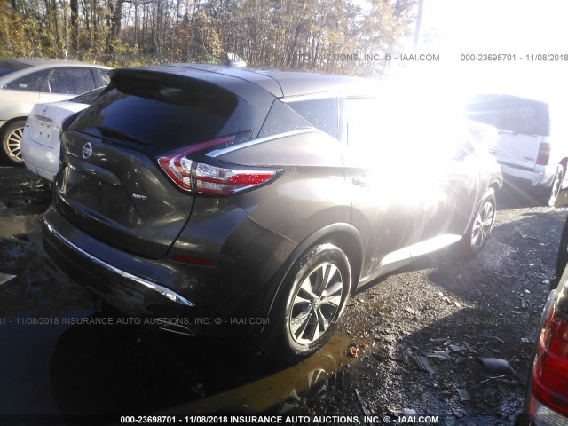 5N1AZ2MH2JN155588 - 2018 NISSAN MURANO S/SL/SV/PLATINUM BROWN photo 4