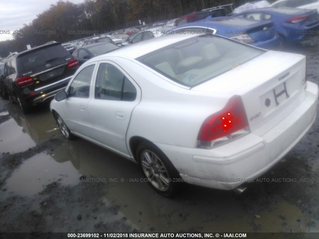 YV1RH592972633297 - 2007 VOLVO S60 2.5T WHITE photo 3