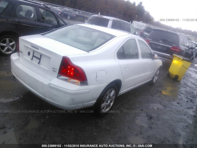 YV1RH592972633297 - 2007 VOLVO S60 2.5T WHITE photo 4