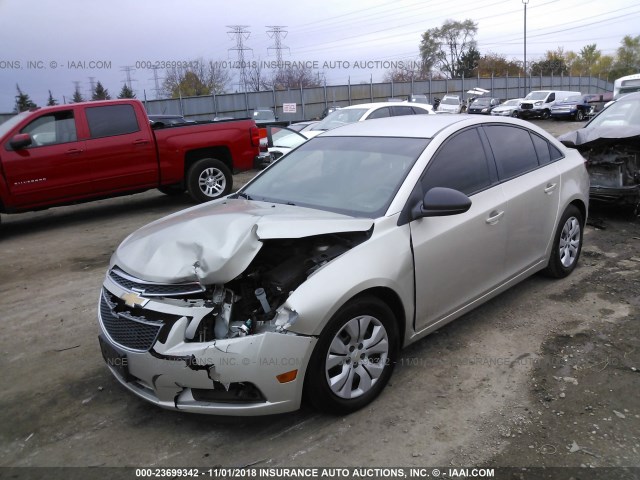 1G1PA5SH0D7128465 - 2013 CHEVROLET CRUZE LS TAN photo 2