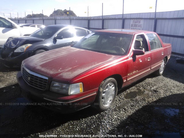 1G6KF5498VU246858 - 1997 CADILLAC DEVILLE CONCOURS RED photo 2