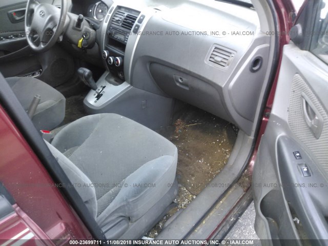 KM8JN12D57U607702 - 2007 HYUNDAI TUCSON RED photo 5