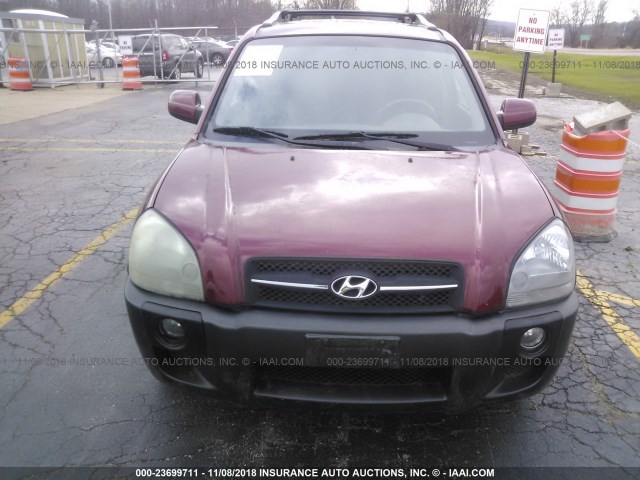 KM8JN12D57U607702 - 2007 HYUNDAI TUCSON RED photo 6