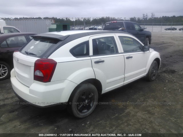 1B3HB28B77D280616 - 2007 DODGE CALIBER WHITE photo 4