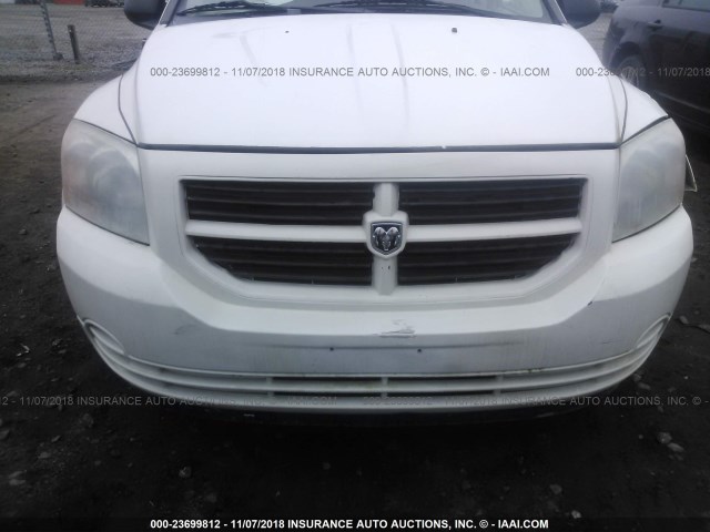 1B3HB28B77D280616 - 2007 DODGE CALIBER WHITE photo 6