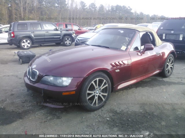 WBACN33401LM00555 - 2001 BMW Z3 2.5 MAROON photo 2