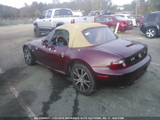 WBACN33401LM00555 - 2001 BMW Z3 2.5 MAROON photo 3