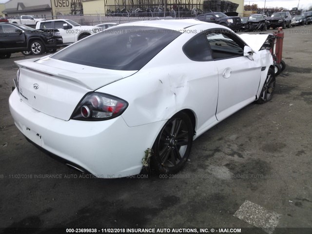 KMHHM66D48U268814 - 2008 HYUNDAI TIBURON GS WHITE photo 4