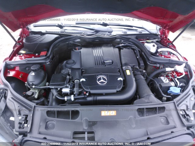 WDDGJ4HB5DG001222 - 2013 MERCEDES-BENZ C 250 RED photo 10