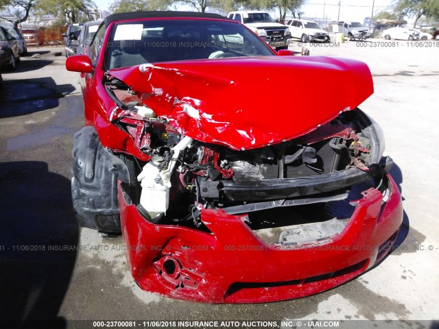 4T1FA38P97U114457 - 2007 TOYOTA CAMRY SOLARA SE/SLE RED photo 6