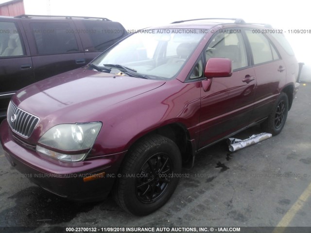 JT6HF10U5Y0115304 - 2000 LEXUS RX 300 RED photo 2