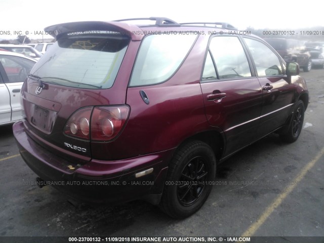 JT6HF10U5Y0115304 - 2000 LEXUS RX 300 RED photo 4