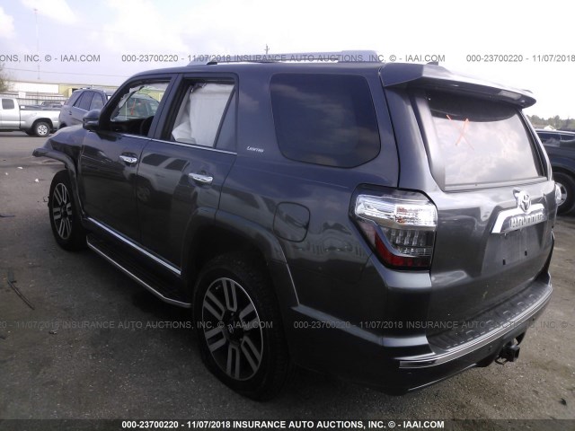 JTEBU5JR8G5404292 - 2016 TOYOTA 4RUNNER SR5 PREM/LTDL/TRAIL/TRD GRAY photo 3