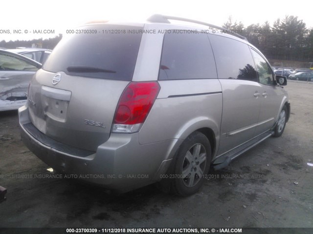 5N1BV28UX4N338636 - 2004 NISSAN QUEST S/SE/SL TAN photo 4