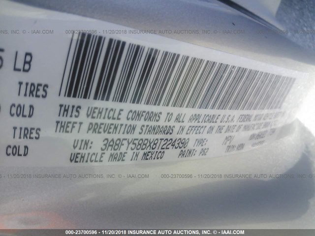 3A8FY58BX8T224390 - 2008 CHRYSLER PT CRUISER TOURING SILVER photo 9