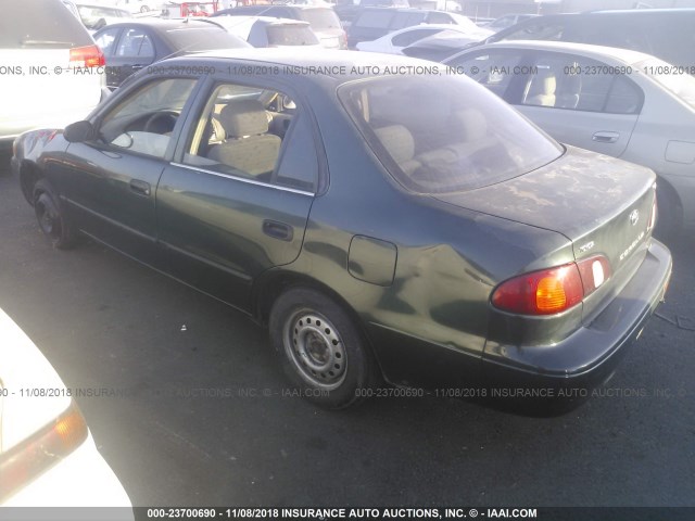 1NXBR12E6YZ383178 - 2000 TOYOTA COROLLA VE/CE/LE GREEN photo 3