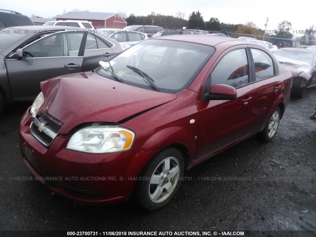 KL1TG56697B160546 - 2007 CHEVROLET AVEO LT RED photo 2