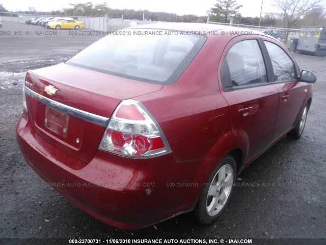 KL1TG56697B160546 - 2007 CHEVROLET AVEO LT RED photo 4