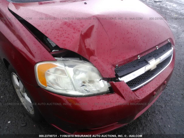 KL1TG56697B160546 - 2007 CHEVROLET AVEO LT RED photo 6