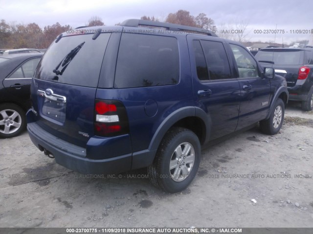 1FMEU73E27UB51852 - 2007 FORD EXPLORER XLT BLUE photo 4