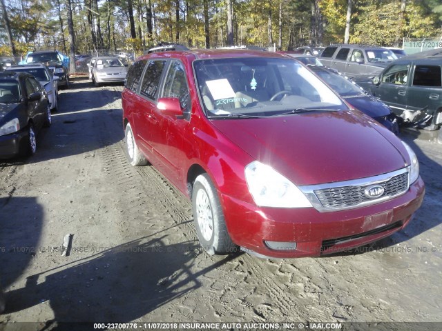 KNDMG4C76C6432638 - 2012 KIA SEDONA LX RED photo 1