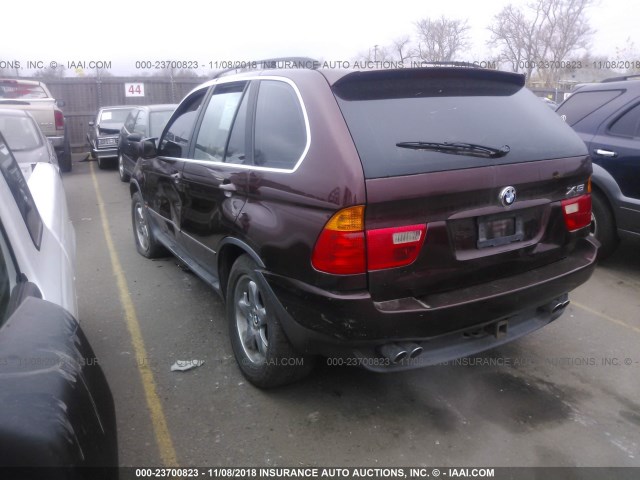 WBAFB33521LH07078 - 2001 BMW X5 4.4I RED photo 3