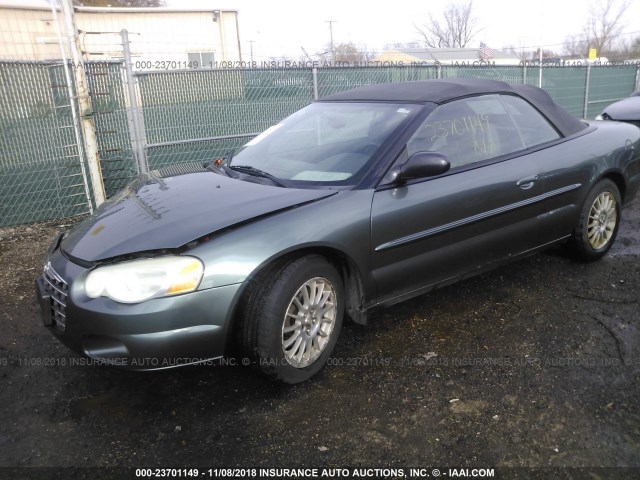 1C3EL55R14N149371 - 2004 CHRYSLER SEBRING LXI GREEN photo 2