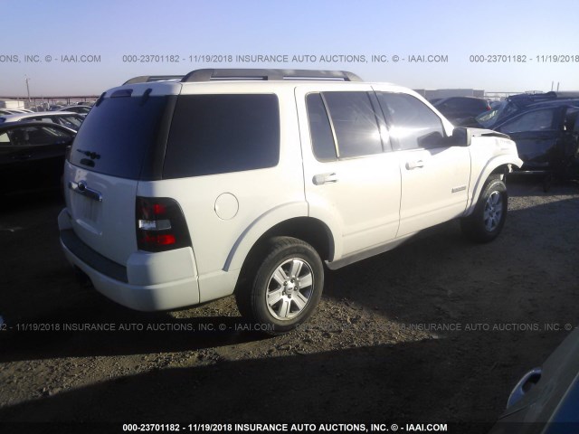 1FMEU63E68UA85365 - 2008 FORD EXPLORER XLT WHITE photo 4