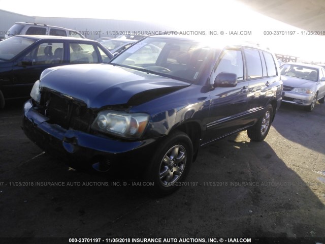 JTEDP21A150089693 - 2005 TOYOTA HIGHLANDER LIMITED BLUE photo 2