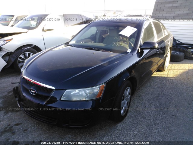 5NPET46C57H252667 - 2007 HYUNDAI SONATA GLS BLACK photo 2