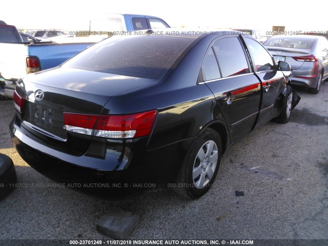 5NPET46C57H252667 - 2007 HYUNDAI SONATA GLS BLACK photo 4