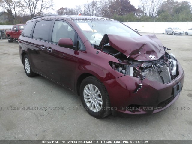 5TDYK3DC1DS400798 - 2013 TOYOTA SIENNA XLE/LIMITED BURGUNDY photo 1