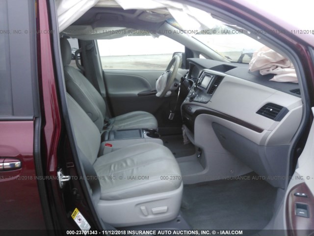 5TDYK3DC1DS400798 - 2013 TOYOTA SIENNA XLE/LIMITED BURGUNDY photo 5