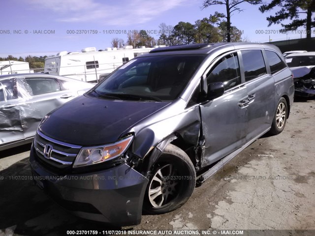 5FNRL5H69CB023822 - 2012 HONDA ODYSSEY EXL GRAY photo 2