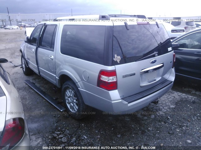 1FMJK1K55CEF15477 - 2012 FORD EXPEDITION EL LIMITED SILVER photo 3